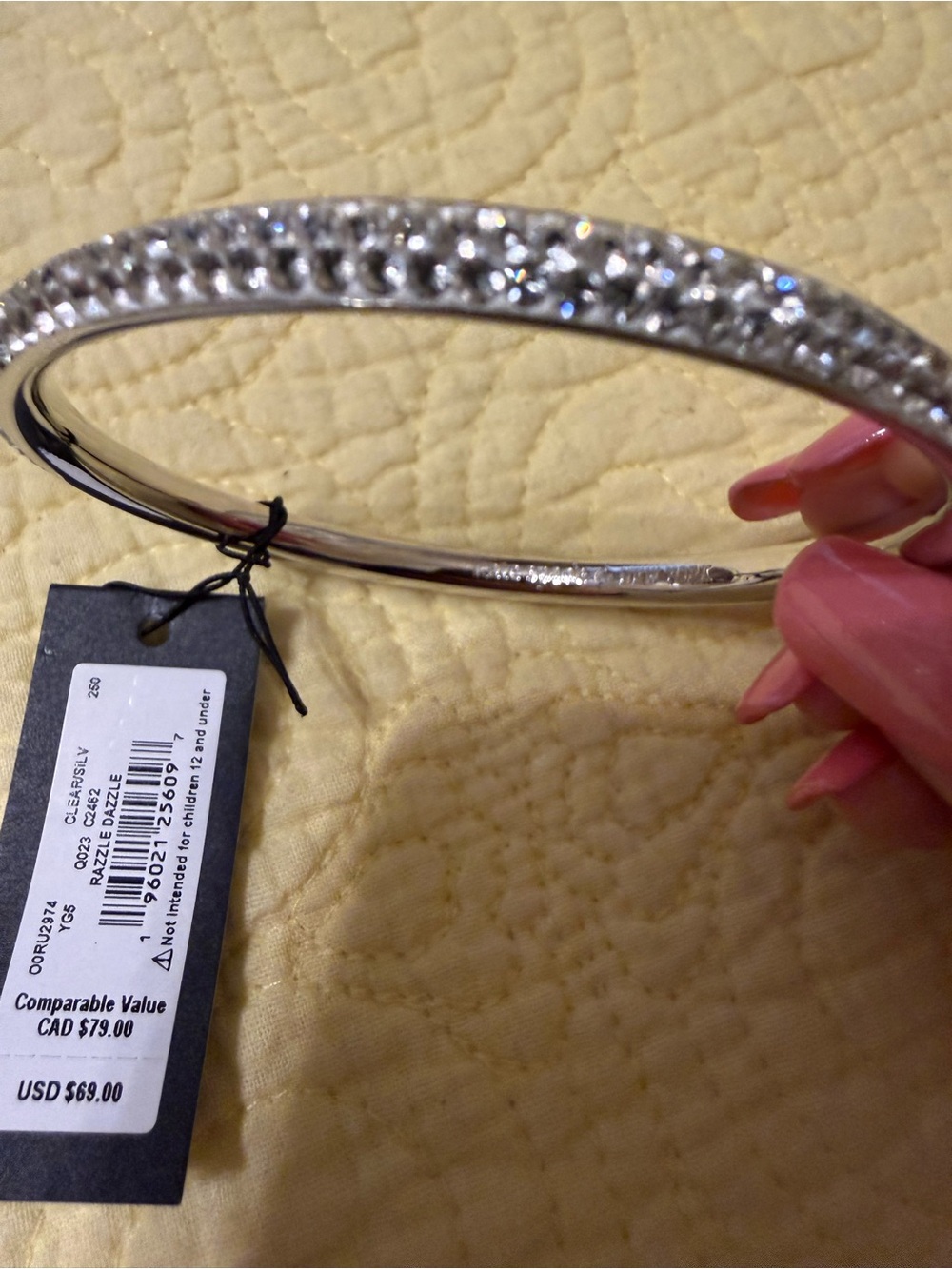 Kate Spade Razzle Dazzle Single Silver Bangle CZ Bracelet NWT - Picture 3 of 4